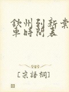 钦州到新棠公交车时间表