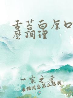 舌苔白厚口苦怎么调理
