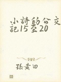 小诗的公交车日记15至20