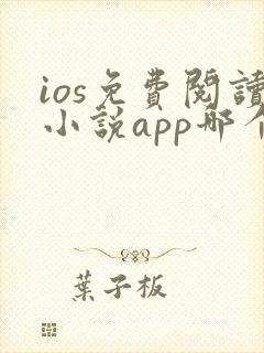 ios免费阅读小说app哪个好