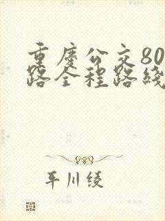 重庆公交806路全程路线图