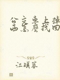 公交车上掉了东西怎么找回