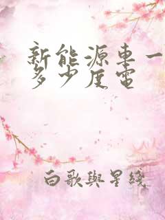 新能源车一公里多少度电