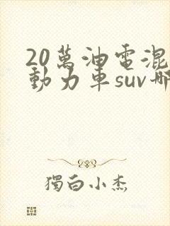 20万油电混合动力车suv哪款最好