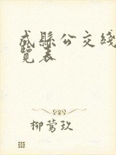 成县公交线路一览表