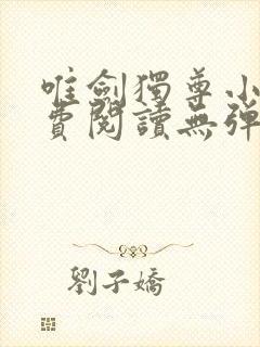 唯剑独尊小说免费阅读无弹窗