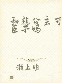 和亲公主可以嫁臣子吗