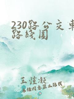230路公交车路线图