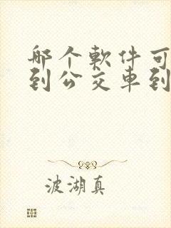 哪个软件可以看到公交车到哪了
