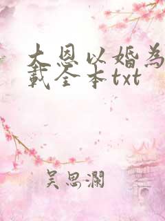 大恩以婚为报下载全本txt