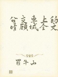 公交车上的诗请晴顾城全文阅读