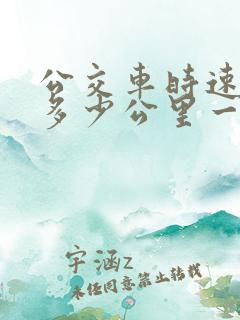 公交车时速一般多少公里一小时