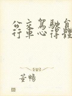 公交驾驶员安全行车心得体会