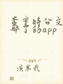 查实时公交车到哪了的app
