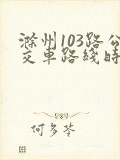 滁州103路公交车路线时间表