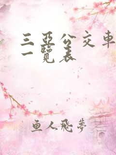 三亚公交车收费一览表
