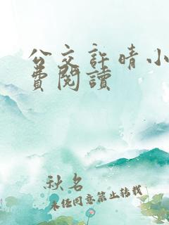 公交许晴小说免费阅读
