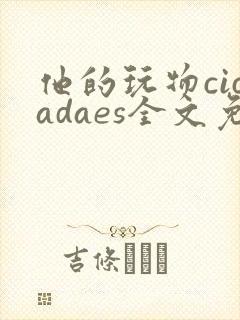 他的玩物cicadaes全文免费阅读笔趣阁