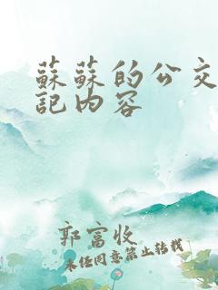苏苏的公交车日记内容