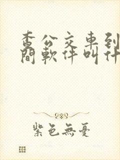 查公交车到站时间软件叫什么