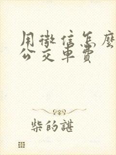 用微信怎么支付公交车费