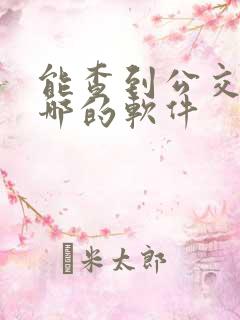 能查到公交车到哪的软件