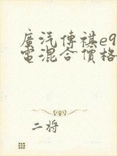 广汽传祺e9油电混合价格