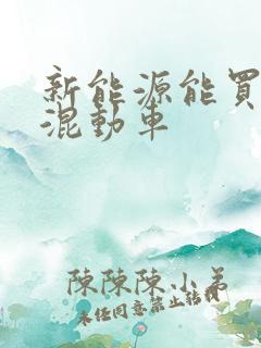 新能源能买插电混动车