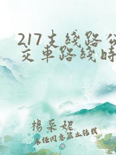 217支线路公交车路线时间表
