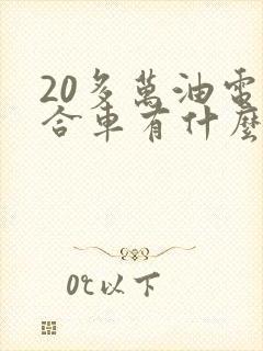 20多万油电混合车有什么款的