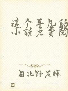 这个平凡的男子小说免费阅读