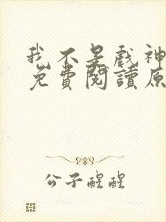 我不是戏神小说免费阅读原文