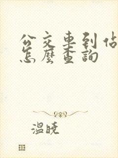 公交车到站实时怎么查询
