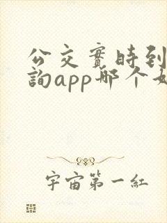 公交实时到站查询app哪个好用