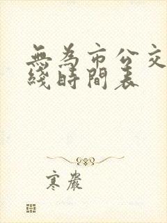 无为市公交车路线时间表