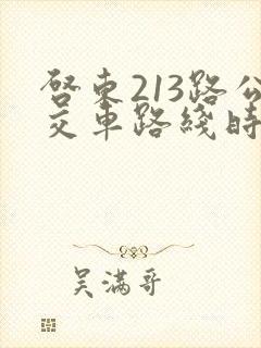 启东213路公交车路线时间表