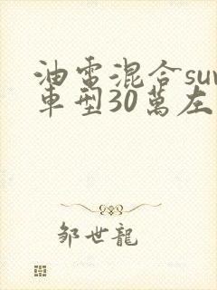 油电混合suv车型30万左右推荐