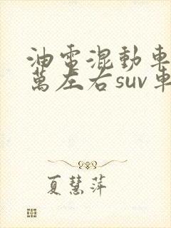 油电混动车10万左右suv车型推荐