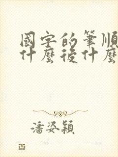 国字的笔顺是先什么后什么再封口