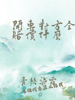 开车对方全责要赔偿什么