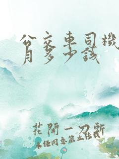 公交车司机一个月多少钱