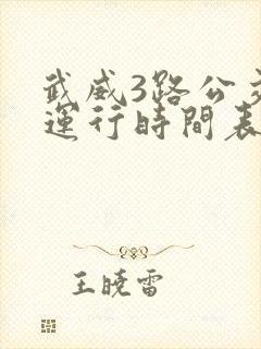 武威3路公交车运行时间表