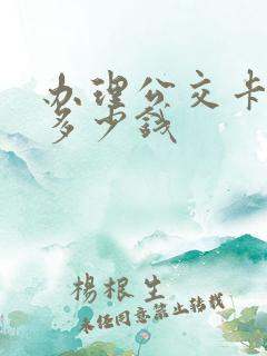 办理公交卡需要多少钱