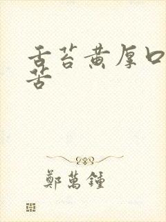 舌苔黄厚口臭口苦