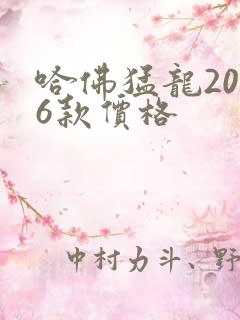 哈佛猛龙2026款价格