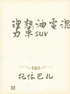 理想油电混合动力车suv
