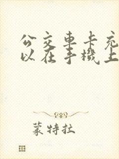 公交车卡充值可以在手机上面充吗