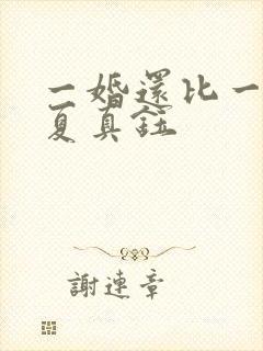 一婚还比一婚高夏真钰