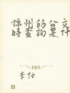 锦州的公交车实时查询是什么软件