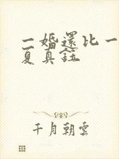 一婚还比一婚高夏真钰